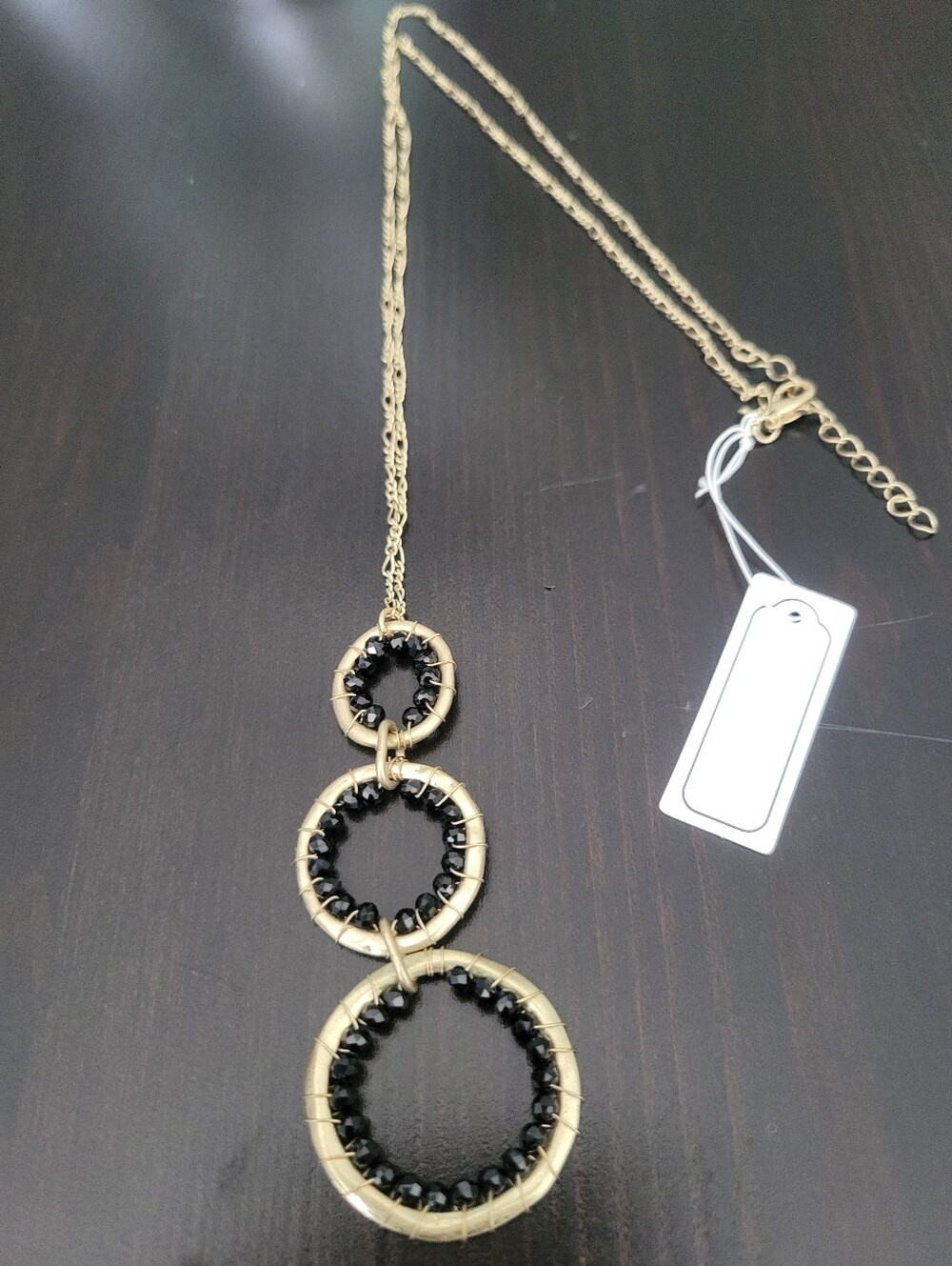 Geometric Disc Pendant Necklace (three colors)